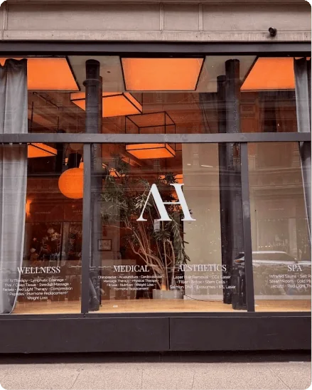 Glass storefront of Apollo House at 873 Broadway in New York