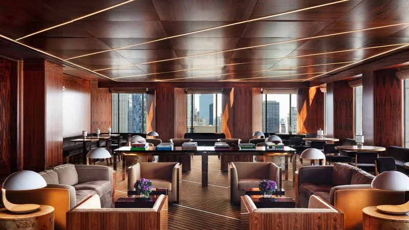 Seating and city views in Colette’s New York private workspace