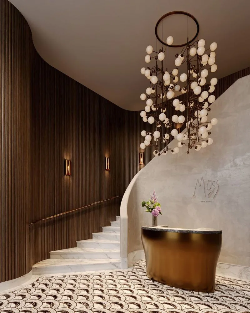 Interior space at Moss members club in Manhattan