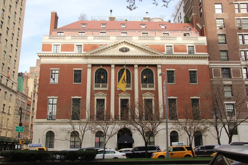 Brick facade of the Colony Club on Park Avenue in New York